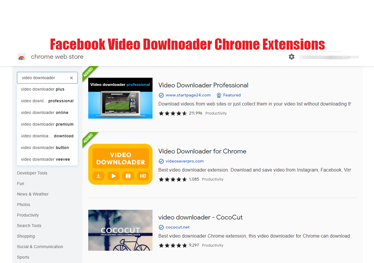 extension chrome download youtube