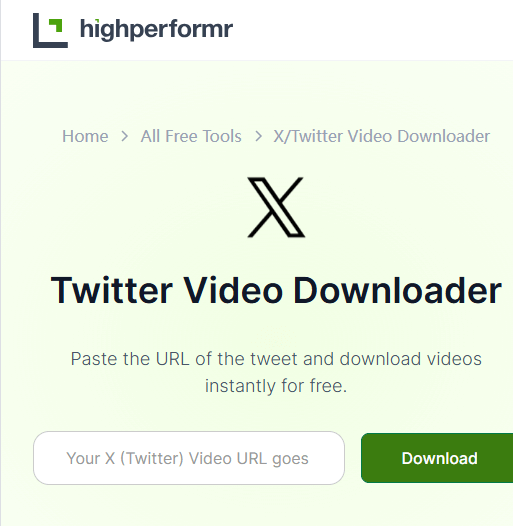 highperformr twitter downloader