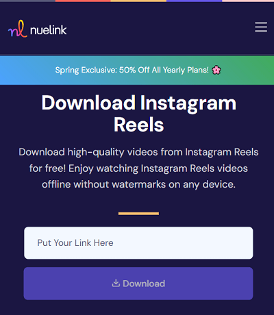 Descargador de Reels de Instagram de Neulink