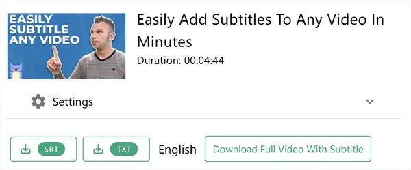 DownSub Subtitles Downloader