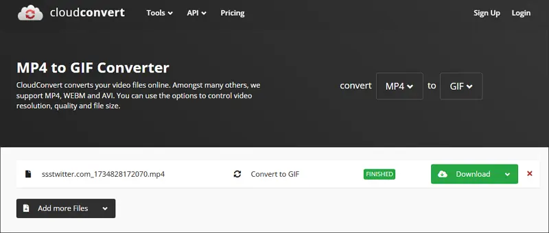 CloudConvert Convert MP4 to GIF