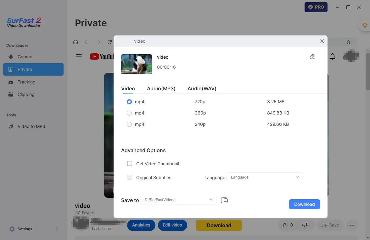 Set Private YouTube Video Settings