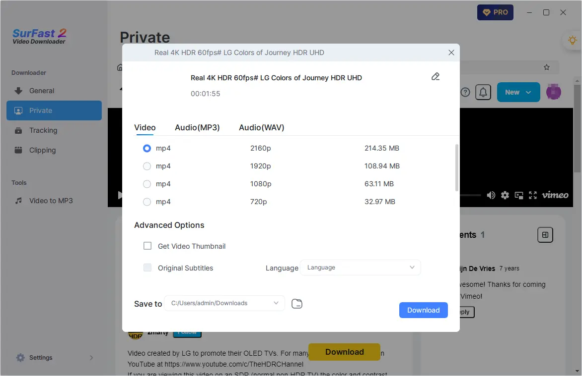 Set the Private Video Output