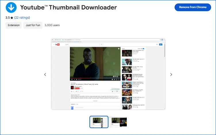 YouTube Thumbnail Downloader Chrome Extension